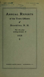 Annual report. Brookline, New Hampshire 1928_cover