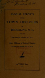 Annual report. Brookline, New Hampshire 1927_cover