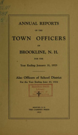 Annual report. Brookline, New Hampshire 1925_cover