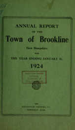 Annual report. Brookline, New Hampshire 1924_cover