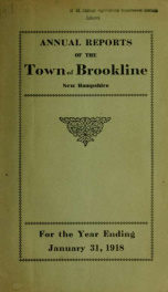 Annual report. Brookline, New Hampshire 1918_cover