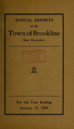 Annual report. Brookline, New Hampshire 1920_cover