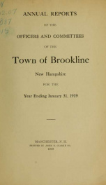 Annual report. Brookline, New Hampshire 1919_cover