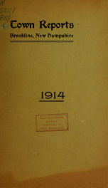 Annual report. Brookline, New Hampshire 1914_cover