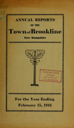 Annual report. Brookline, New Hampshire 1916_cover