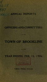 Annual report. Brookline, New Hampshire 1906_cover