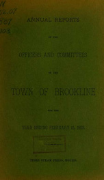 Annual report. Brookline, New Hampshire 1903_cover