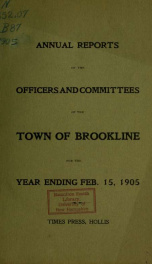 Annual report. Brookline, New Hampshire 1905_cover