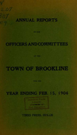 Annual report. Brookline, New Hampshire 1904_cover