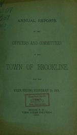 Annual report. Brookline, New Hampshire 1901_cover