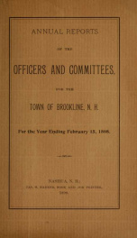 Annual report. Brookline, New Hampshire 1898_cover