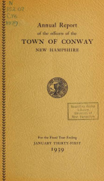 Conway, New Hampshire annual report 1939_cover
