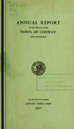 Conway, New Hampshire annual report 1937_cover