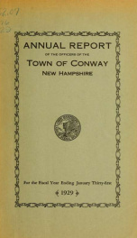 Conway, New Hampshire annual report 1929_cover