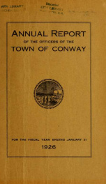 Conway, New Hampshire annual report 1926_cover