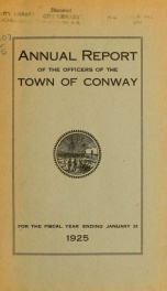 Conway, New Hampshire annual report 1925_cover