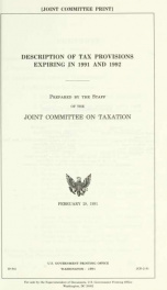 Description of tax provisions expiring in 1991 and 1992 JCS-2-91_cover