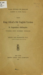 King Alfred's Old English version of St. Augustine's Soliloquies, turned into modern English_cover