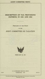 Description of tax provisions expiring in 1991 and 1992 JCS-2-91_cover