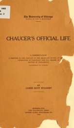 Chaucer's official life .._cover