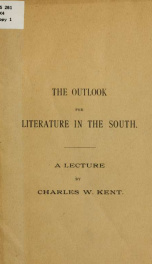 The outlook for literature in the South. A lecture_cover