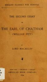 The second essay on the Earl of Chatham (William Pitt)_cover