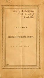 St. Patrick and the Irish; an oration, before the Hibernian Provident Society, of New Haven, March 17, 1842_cover