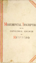 Monumental inscriptions in the Cathedral Church of Hereford_cover