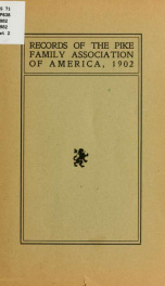 Records of the Pike family association of America_cover