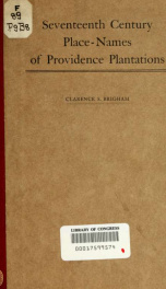 Seventeenth century place-names of Providence plantations, 1639-1700;_cover