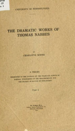 The dramatic works of Thomas Nabbes_cover