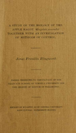 A study of the biology of the apple magot[!] (Rhagoletis pomonella) together with an investigation of methods of control_cover