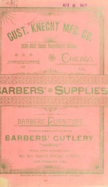 Price list and barbers' reference book of Gust. Knecht m'f'g co. .._cover