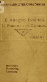 Selected poems of John Milton: L'allegro, Il penseroso, Comus, Lycidas_cover