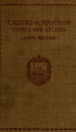 John Milton's L'allegro, Il penseroso, Comus, and Lycidas_cover