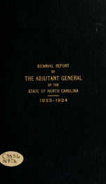 Biennial report of the Adjutant General of the state of North Carolina [serial] 1923/1924_cover