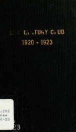 New Century Club yr. 1920-23_cover