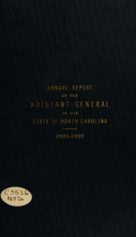 Biennial report of the Adjutant General of the state of North Carolina [serial] 1921/1922_cover