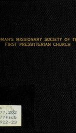 Calendar of the Woman's Missionary Society of the First Presbyterian Church yr. 1922-23_cover