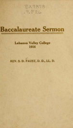 The kingdom of God and Christian education : baccalaureate sermon delivered before the graduating class of 1916, Lebanon Valley College_cover