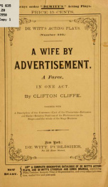 A wife by advertisement .._cover