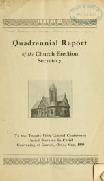 Quadrennial report : 1909, 1921 v.1_cover