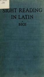 Sight reading in Latin for the second year_cover