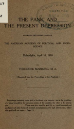 The panic and the present depression; address delivered before the American academy of political and social science, Philadelphia, April 10, 1908_cover