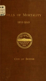 Bills of mortality, 1810-1849, city of Boston_cover