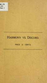 Harmony vs. discord; the theory of human progress and the solution of the present problem_cover