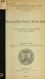 Prunes and prune culture in western Europe, with special reference to existing conditions in the Pacific northwest_cover