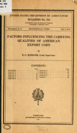 Factors influencing the carrying qualities of American export corn_cover