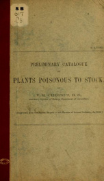 Preliminary catalogue of plants poisonous to stock_cover