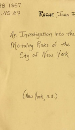 An investigation into the mortality rates of the city of New York_cover